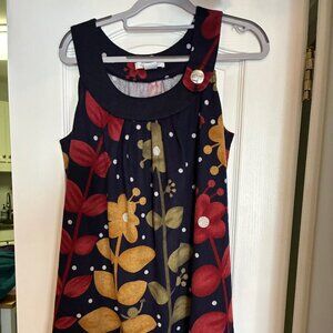 Charlotte Russe Dress, Size Large, Autumn Colors Blue/Orange/Red/Green